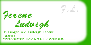 ferenc ludvigh business card